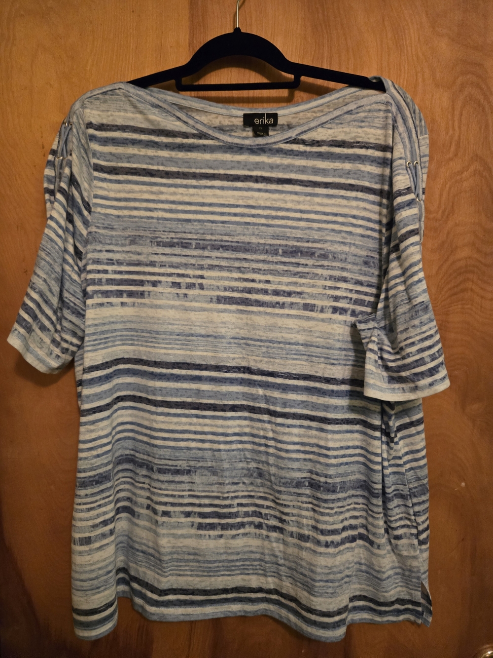 Erika Blue and White Striped Tee